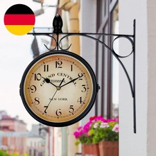 Bahnhofsuhr doppelseitig Bahnhofswanduhr Wanduhr retro Vintage Deko Uhr analog