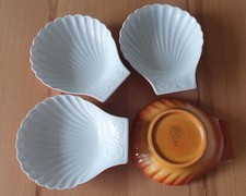 4 x S.P.M. WALKÜRE PORZELLAN BAYREUTH 529/12 Jakobsmuscheln Schale Förmchen