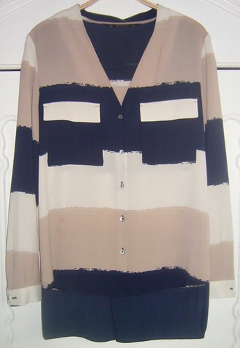 Tolle zara bluse blau beige - zara, l