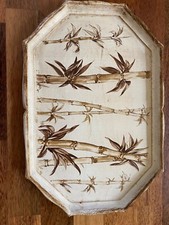 Tablett "Bambus" Antik Vintage Retro beige 30 bis 50 Jahre