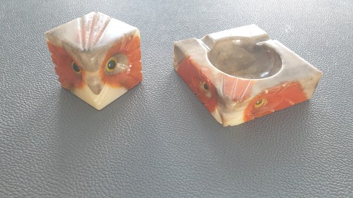 Alabaster set aschenbecher - alabaster, /
