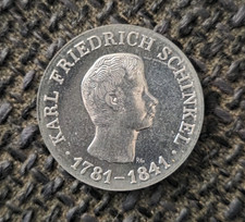 einseitig PROBE ALU Abschlag 10 Mark DDR Karl Friedrich Schinkel 1966 Alu