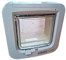 SUREFLAP - mikrochipgesteuerte RFID Katzenklappe Katzentür weiß - 4 Wege