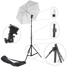 Studioset Studioblitz 968 Blitzhalter Halter+Stativ+Schirm für Blitzgerät Blitz