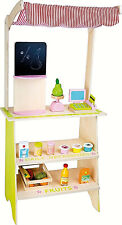 Ab 3 J. Kinder 18 teiliger Holz Laden Theke Kaufladen Zubehör Tafel Markt Stand