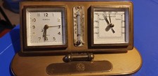 analoge Wetterstation 60er Barometer Thermometer Uhr batterielos