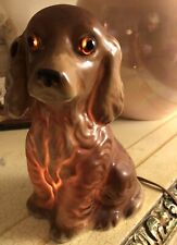 Nachtlampe Keramik Hund Braun 17 cm Hoch 11 Lang Augen Körper- Leuchtet-Stecker!