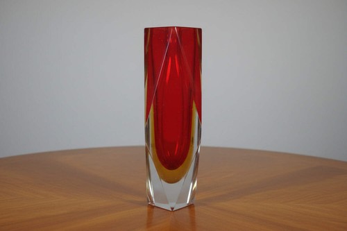 Sommerso murano blockvase - murano,