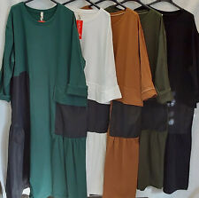 La Bass Les Freres Damenkleid Herbst  NEW Schwarz Weiß große Tasche Taft