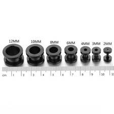 2 Stück Herren Double Flared Edelstahl Schraubverschluss Ohr Tunnel Piercing Plug UK