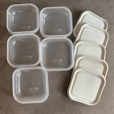 Tupperdosen von Farberware 5 klein hell viereckig mit Deckel im März gekauft