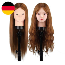 20” Übungskopf Frisierkopf Friseur 50% Echthaar Haar Perückenkopf Puppenkopf Übu