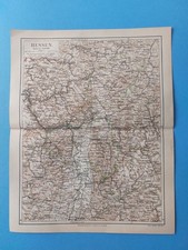 2 X Orig. (1890) Lithographie Landkarte Hessen + Hessen Nassau 