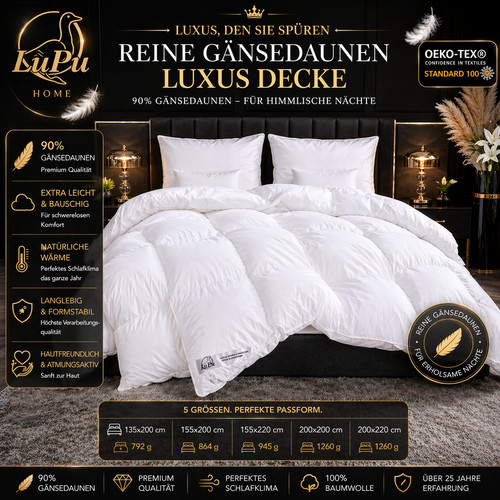 Daunendecke gänsedaunen - daunendecke, 90%