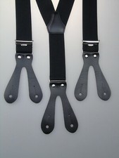 Y- Hosenträger 35 mm breit echt Lederpatten mit Knopfloch Neuware BLITZVERSAND