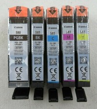 5 Canon PGI-580PGBK CLI-581 Bk C M Y TS6350,TS705,TS8150,TS8250,TS8350,TS9550