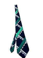 ? Vintage Krawatte Louis Dou blau-grün 70er Retro Look