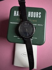 Fossil BQ3427 Armbanduhr schwarz Glitzer analog Lederarmband