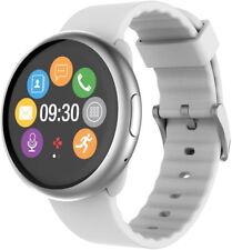 MyKronoz ZeRound2 Smartwatch, Touchscreen, silber, weißes Silikonband  - wie neu