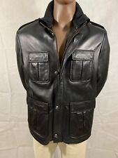 LEDERJACKE COP STIL LAMMNAPPA SCHWARZ SCHULTERKLAPPEN XL NEU!