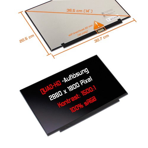 Led ersatz display matt - 14",