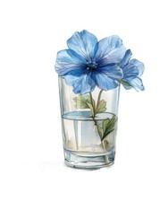 Aquarell Blumen Glas 9x9 cm