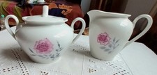 Kahla Porzellan Sahnekännchen und Zuckerdose DDR florales Dekor