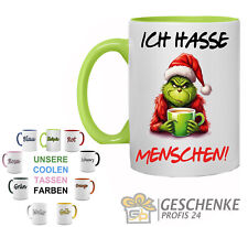 LUSTIGE TASSE ICH HASSE MENSCHEN GRINCH FOTOTASSE KAFFEEBECHER TEE MOTIVTASSE