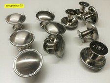 11x Küchen Möbelgriff Möbelknopf Knopfgriff Ø 35mm , Zi.Dru Gu.Edelstahl Effekt
