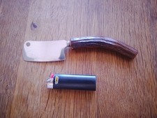 Jagdbesteck Altes kleines scharfes Hackebeil, Hirschhorngriff 20,5cm(81)