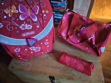 Herlitz Schulranzen Set 1. Klasse Mädchen Rot Schmetterlinge top!