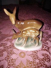 Porzellan figur reh mit kitz - figur,