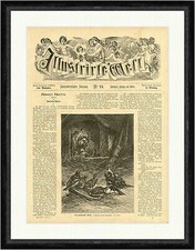 Ein gemütlicher Wirth Hundehütte Vögel Besen Tiere Futter Stroh Faksimile_E 4433