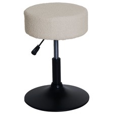 B-Ware Hocker MCW-C22, Sitzhocker, drehbar Ø 37cm Bouclé (450g/m²) creme-weiß