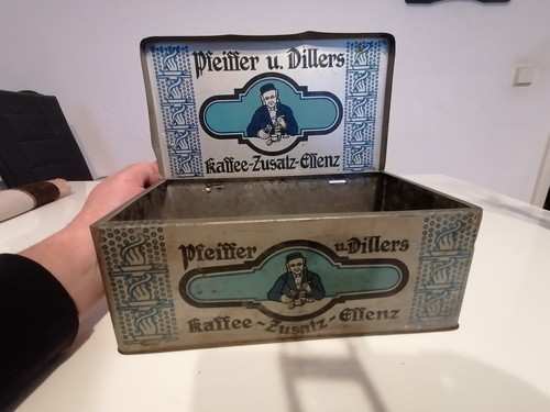 Große antike blechdose - antike,