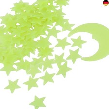  Kesote Leucht Sterne Mond Set, 100 Stück Leuchtsticker Fluoreszierend Wand  
