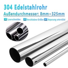 304 Edelstahl Rohr Rundrohr Wanddicke 1/1,5/2/3mm Edelstahlrohr Länge 200mm