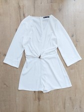 Weißer eleganter Jumpsuit mit Kettendetail von Zara, Gr. M (NEU)