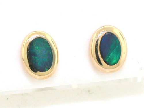 Opal ohrstecker 585 gelbgold - opal,