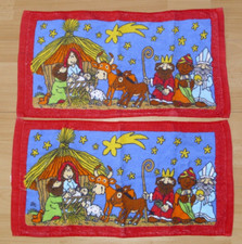 2 x Kinder Handtuch Motiv Krippe Weihnachten 56 x 30 cm Frottee