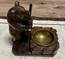 Antike Holzfigur Bär mit