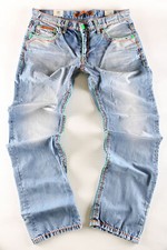 Cipo & Baxx Jeans Herren Hose hellblau wash Neon Naht Neuware C 0952 blau