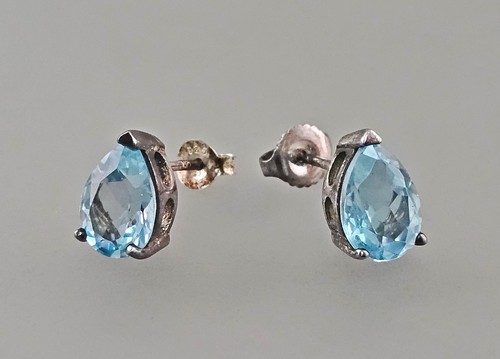 Blautopas ohrringe stecker - ohrringe,