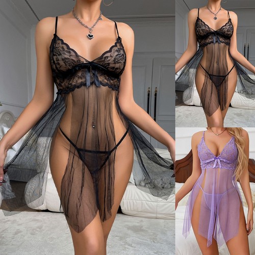 Netz durchsichtig dessous set - durchsichtig,
