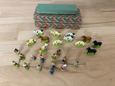 Modelleisenbahn H0 Figurenset Kühe Pferde 12+14 Stück 1950ér Jahre DDR