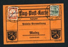 Dt. Reich Flugpostkarte Gelber Hund Mi.Nr. IV - Flugpost am Rhein Darmstadt 1912