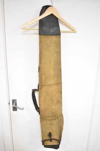Vintage canvas leder - leder, gewehr