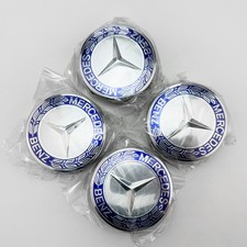 4x Felgendeckel 75mm Radkappe Nabendeckel Radnabenkappen Blau für Mercedes Benz