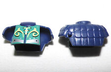 04086, 2x Rüstung, Panzerung, Oberteil, Samurai, Mongole, dunkelblau, bedruckt