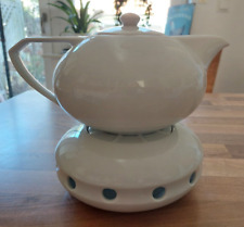 Friesland Teekanne mit Stövchen, weiß - TOP !